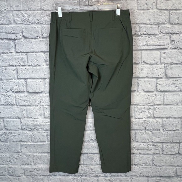 Athleta Palisades Ankle Pants Women Army Green Nylon Tapered Leg Size 6 (30X26) - Picture 3 of 13